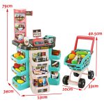 Kids Play Pretend Supermarket with Trolley Toy Set Shopping Market