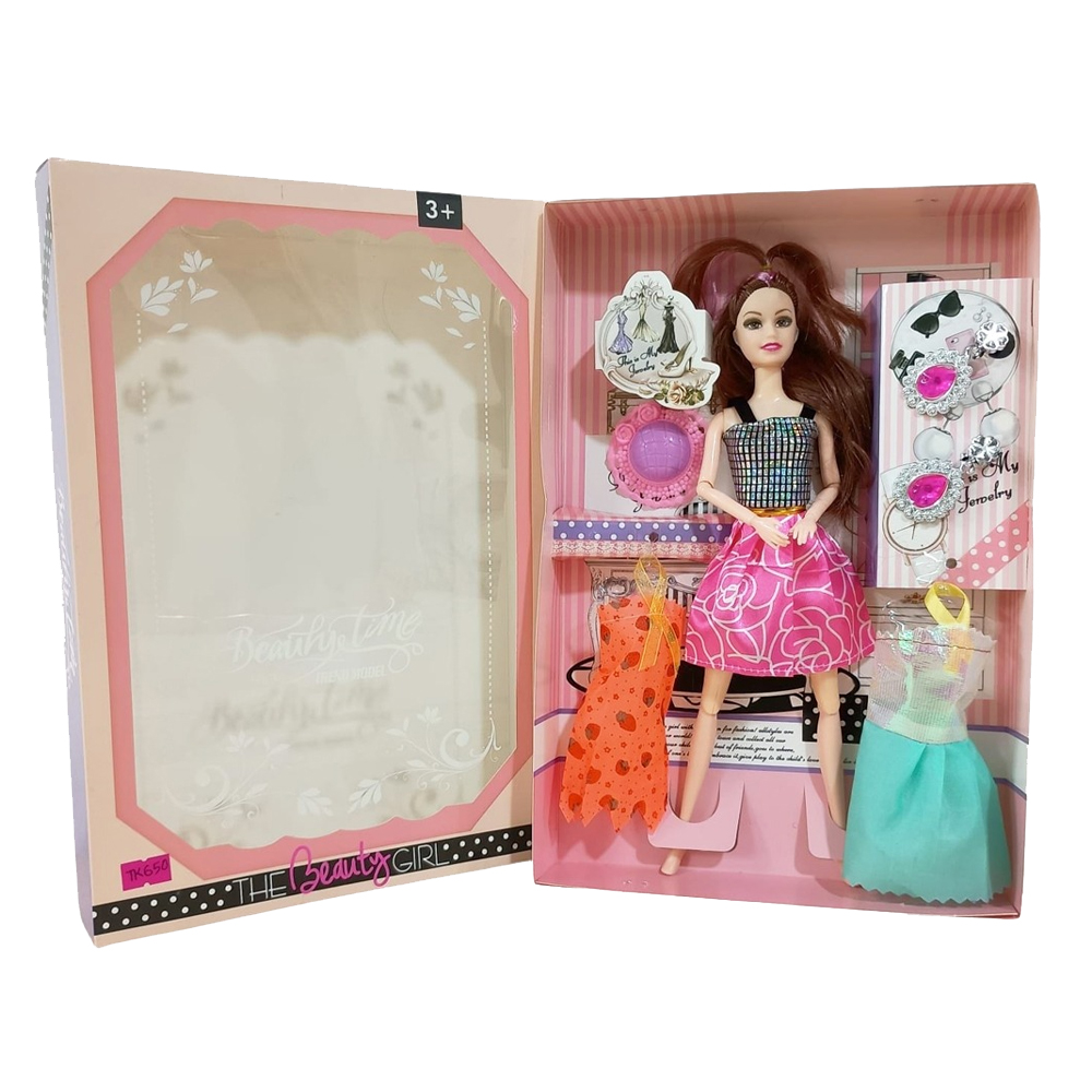 7 Barbie Doll Pink & black H210A - Image 1